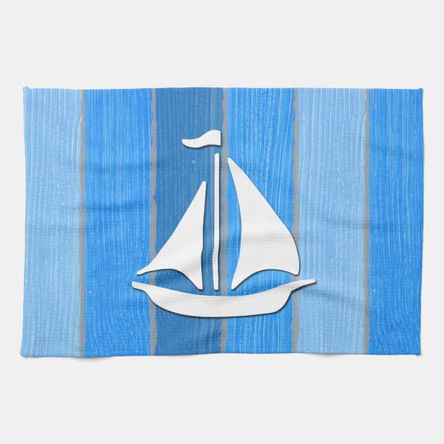 Nautical themed design kitchen towel (Horizontal)