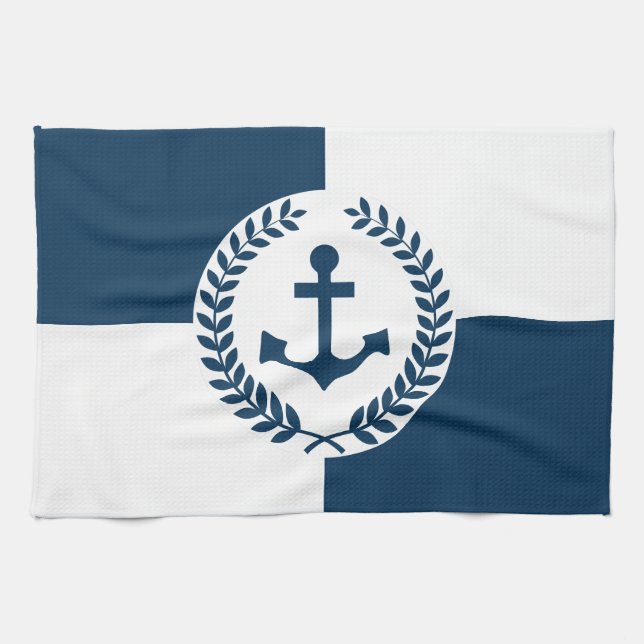 Nautical themed design kitchen towel (Horizontal)