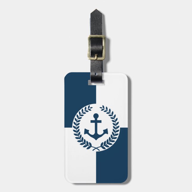 Nautical themed design luggage tag (Front Vertical)