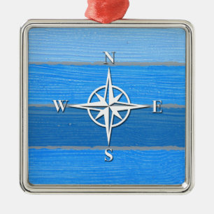 Nautical themed design metal ornament