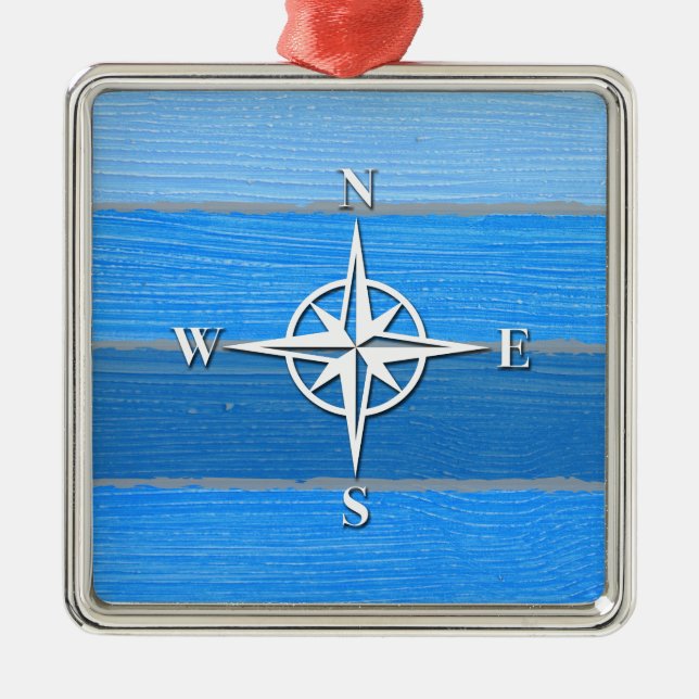 Nautical themed design metal ornament (Front)