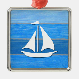 Nautical themed design metal ornament