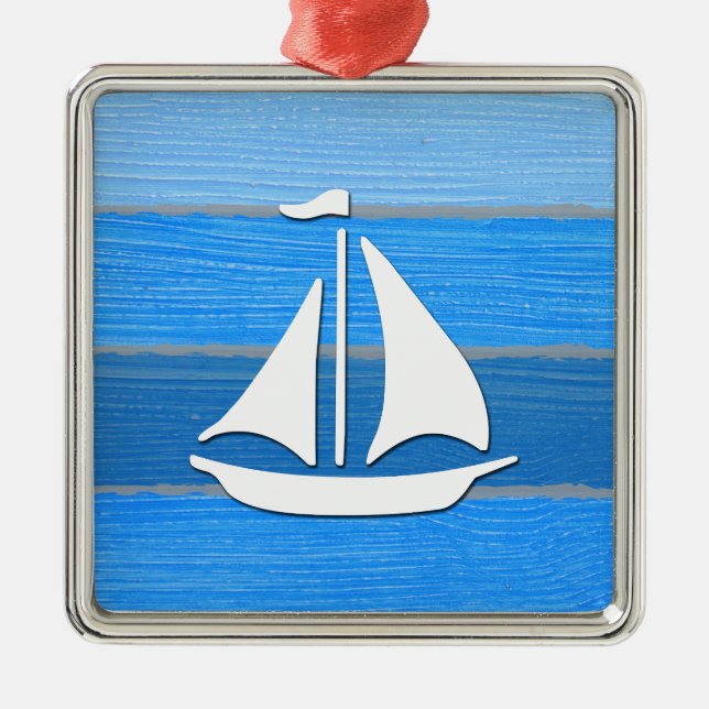 Nautical themed design metal ornament (Front)