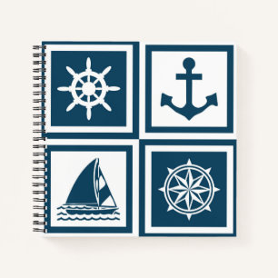 Nautical themed design notebook