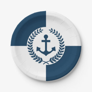 Nautical themed design paper plate
