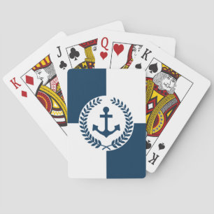 Nautical themed design playing cards