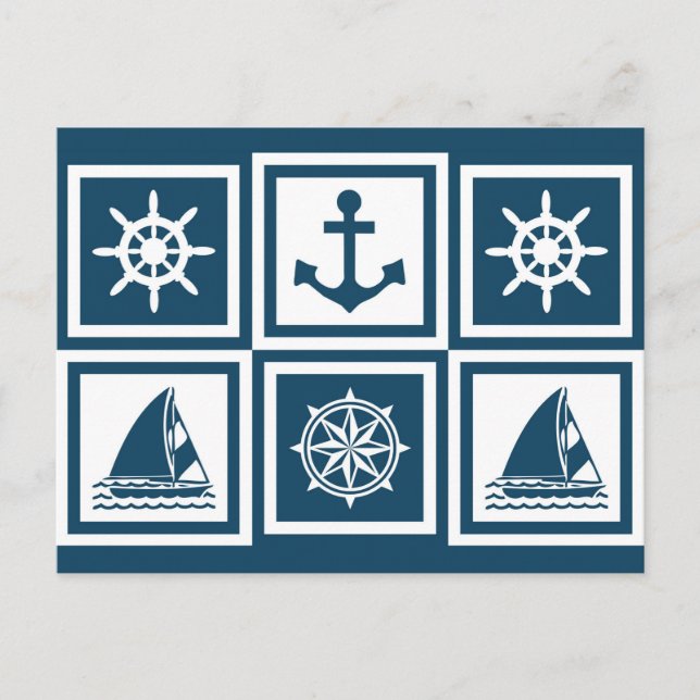 Nautical themed design postcard (Front)