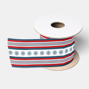 Nautical themed design satin ribbon