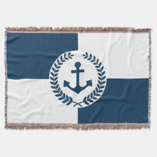 Nautical themed design throw blanket