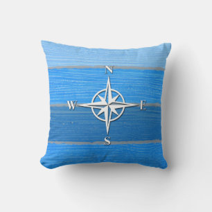 Nautical themed design throw pillow