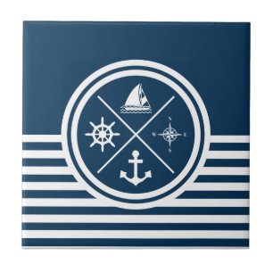 Nautical themed design tile