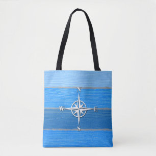 Nautical themed design tote bag