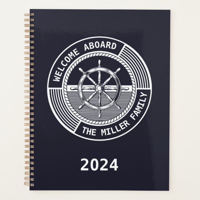 Nautical themed design with sailing wheel planner (Front)