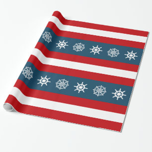 Nautical themed design wrapping paper