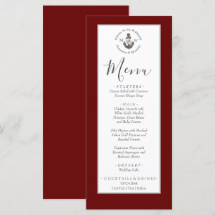  Nautical-Themed Floral Anchor White Maroon Red Menu