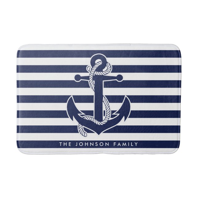 Nautical Themed Gifts Personalized Bath Mat (Front)