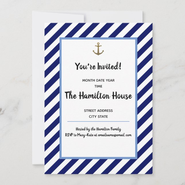 Nautical Themed Invitation (Front)