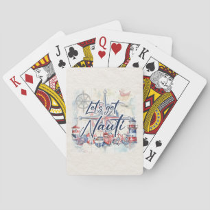 Nautical Themed "Let's Get Nauti" Coastal Beach Playing Cards