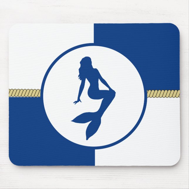 Nautical Themed Mermaid Mouse Pad (Front)