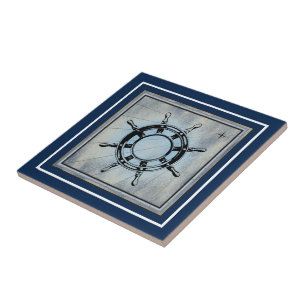 Nautical Themed Navy Ceramic Tile