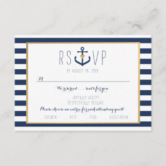 Nautical themed RSVP Card - Wedding Response Card