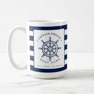 Nautical Themed Sailboat Captain Coffee Mug