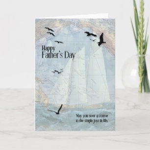 Nautical Themed Sailing the Seas Father's Day Holiday Card