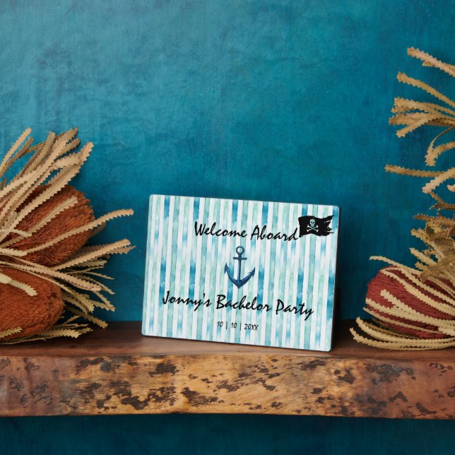 Nautical themed Stag Bachelor Party  Plaque (Side)