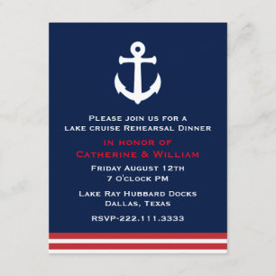 Nautical Themed Wedding Rehearsal Dinner Invitation