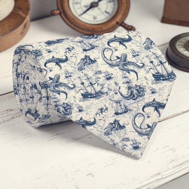 Nautical Toile Custom Necktie (Creator Uploaded)