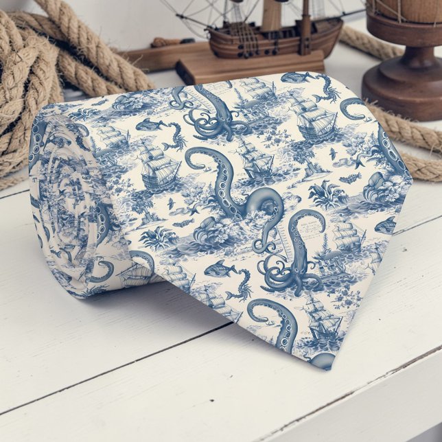 Nautical Toile Custom Necktie (Creator Uploaded)