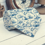 Nautical Toile Custom Necktie<br><div class="desc">This custom necktie features a classic nautical toile pattern,  perfect for adding a touch of seaside charm to any outfit. Ideal for dads,  groomsmen,  or anyone who loves the ocean.</div>