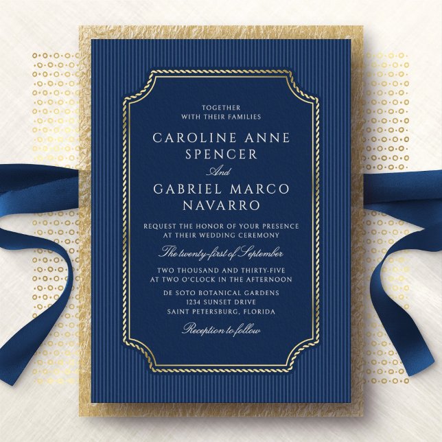 Nautical Traditional Wedding Invitation (Creator Uploaded)