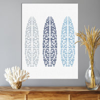 Nautical Trio of Line Art Surfboards