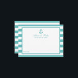 Nautical Turquoise Stripe Anchor Wedding Advice Card<br><div class="desc">Celebrate in style with these nautical anchor advice cards. The simple yet stylish design will allow your guests to write a note of advice for you to keep and read over in years to come. The wording is easy to personalize so these cards can quickly be transformed into advice cards...</div>