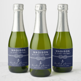 Nautical Tying the Knot Bridal Shower Favour Sparkling Wine Label