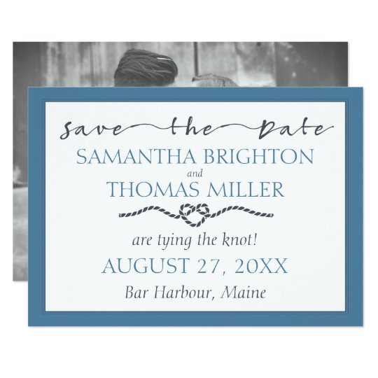 Nautical Tying The Knot | Save The Date Custom Card