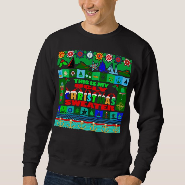 Nautical Ugly Christmas Sweater for Sailors (Front)