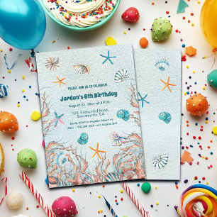 Nautical Under the Sea 6th Birthday Invitation