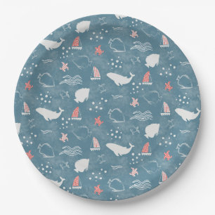 Nautical Under the Sea Baby Shower Paper Plate