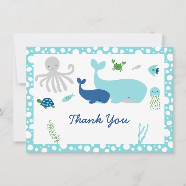 Nautical Under The Sea Baby Shower Thank You (Front)