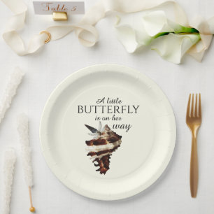Nautical under the sea shell desert chic butterfly paper plate