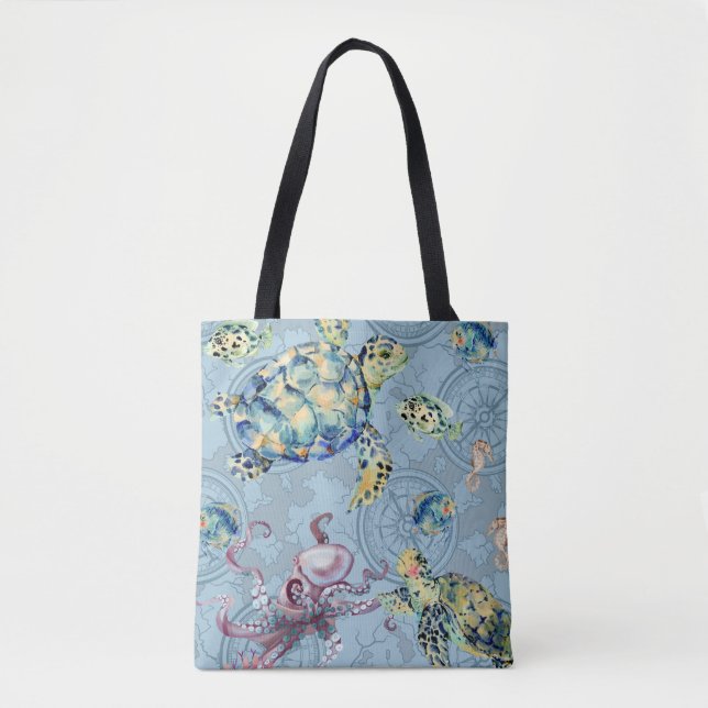 Nautical Under the Sea Tote Bag (Front)