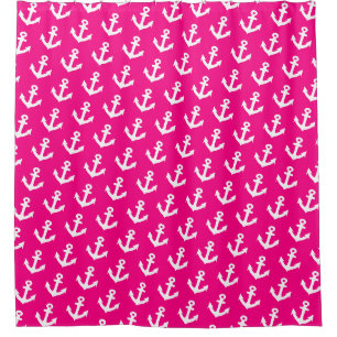 Nautical Vintage anchors pattern on neon pink