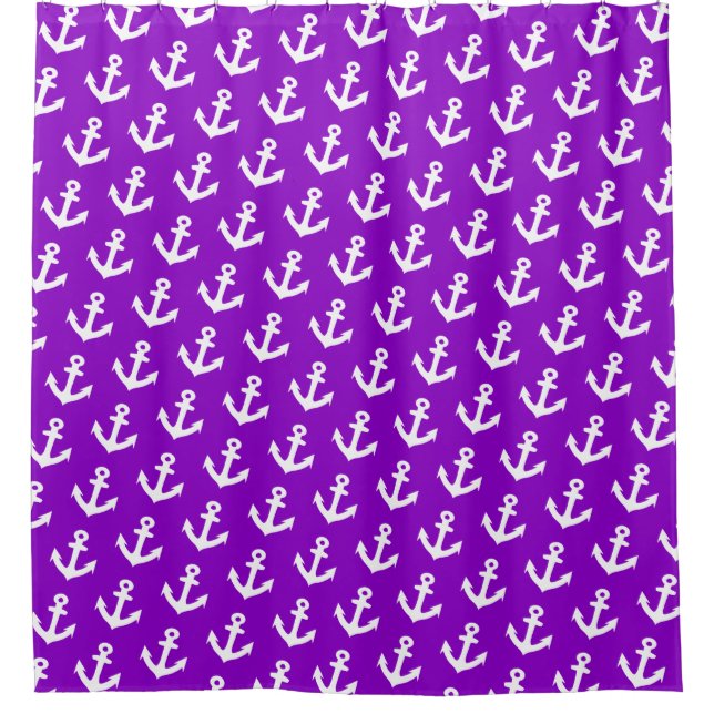 Nautical Vintage anchors pattern on neon purple (Front)