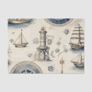Nautical Vintage Decoupage Ephemera Tissue Paper
