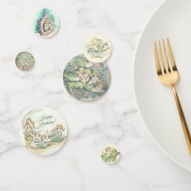 Nautical Vintage Fantasy Mermaids Birthday Party  Confetti (Group)