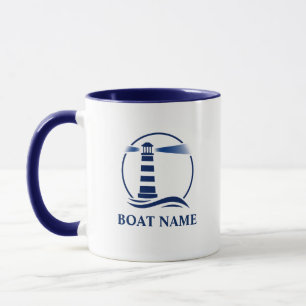 Nautical Vintage Lighthouse & Your Boat or Name Mug