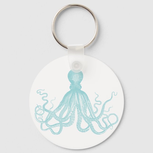Nautical Vintage Marine Sea Octopus Keychain (Front)