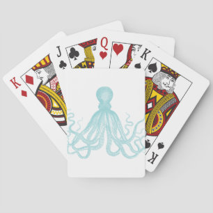 Nautical Vintage Marine Sea Octopus Playing Cards